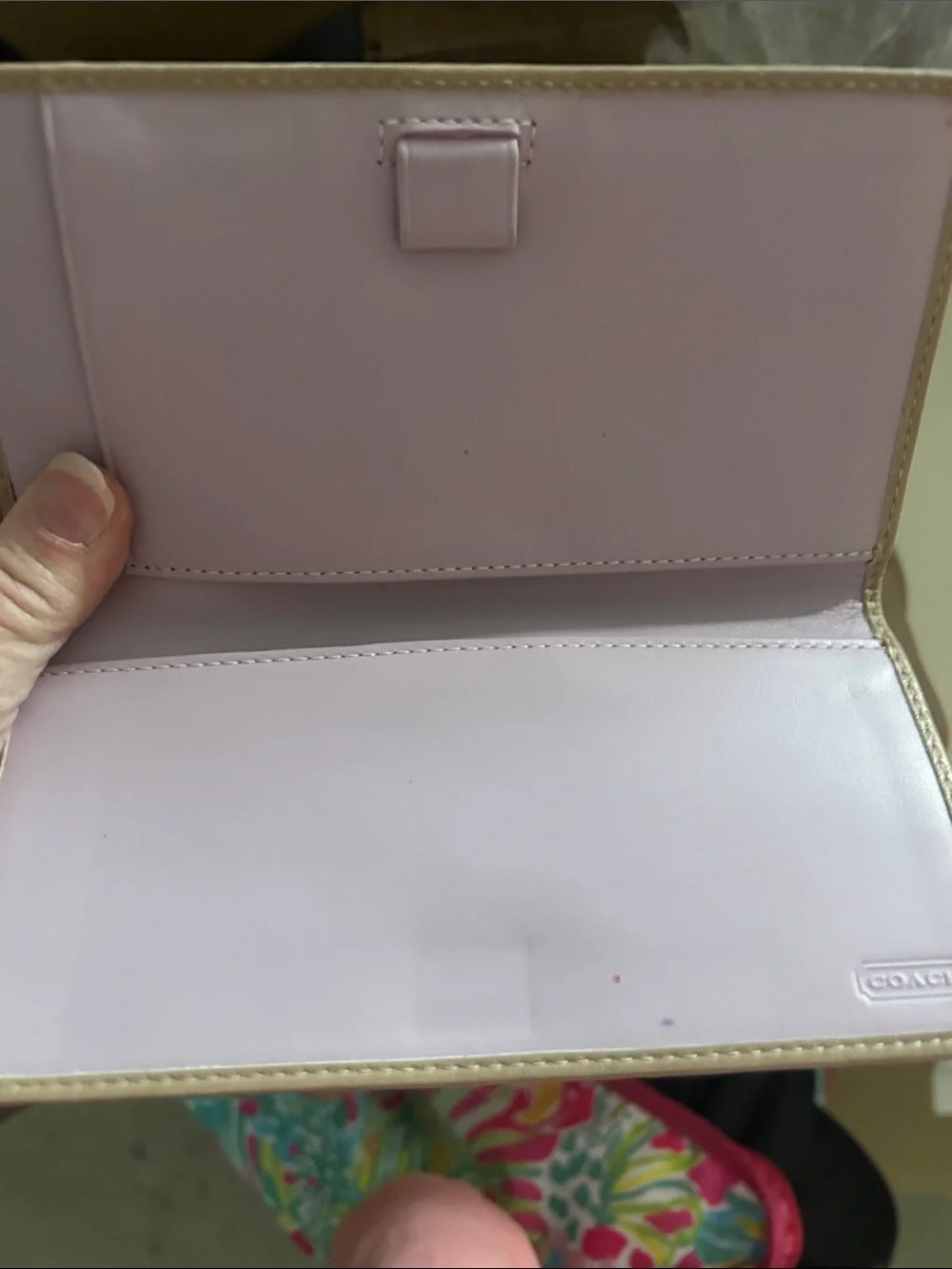 Coach Beige Leather Shoulder Bag with Matching Wallet